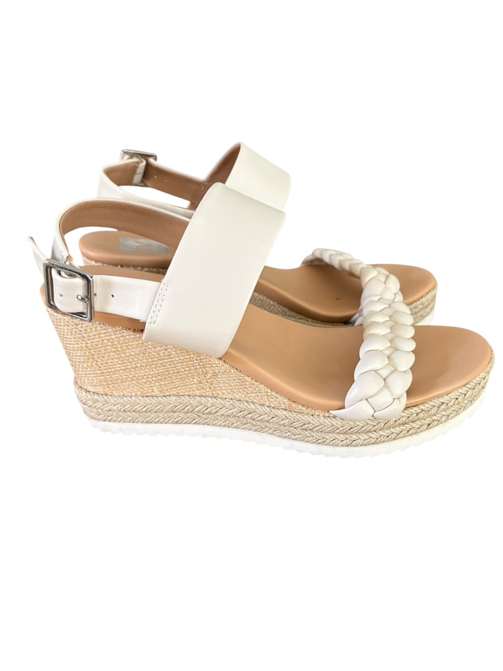 DV Dolce Vita NWOB Eryn Cream Summer Braided Strap  Wedge Espadrilles Sz 8